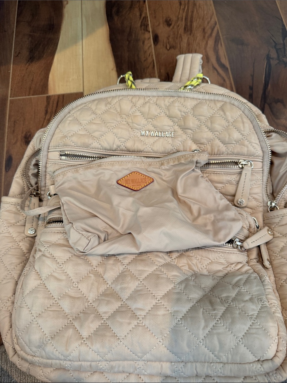 MZ Wallace Quilted Beige Backpack - Picture 4 of 5